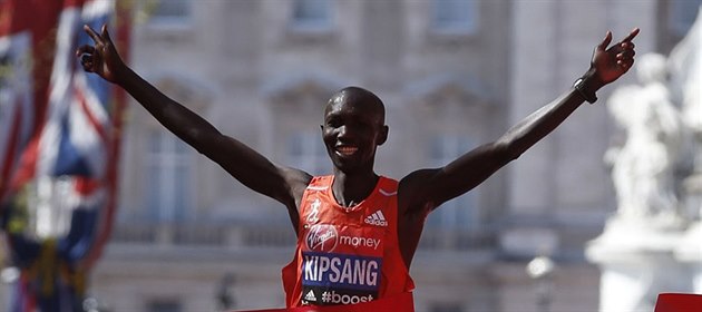 Wilson Kipsang coby vítěz Londýnského maratónu. Wilson Kipsang coby vítěz Londýnského maratónu.