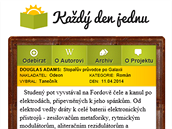 Úvodní obrazovka projektu Každý den jednu. Úvodní obrazovka projektu Každý den jednu.
