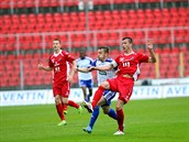 Momentka z fotbalového duelu Znojma a Baníku Ostrava (červená) Momentka z fotbalového duelu Znojma a Baníku Ostrava (červená)