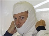 Jenson Button se chystá na tréninkovou jízdu před Velkou cenou Španělska. Jenson Button se chystá na tréninkovou jízdu před Velkou cenou Španělska.