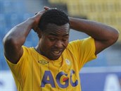 Teplický fotbalista Eugene Salami lituje promarněné příležitosti. Teplický fotbalista Eugene Salami lituje promarněné příležitosti.
