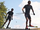 Ondřej Moravec (vpravo) při letním soustředění biatlonové reprezentace v Ondřej Moravec (vpravo) při letním soustředění biatlonové reprezentace v