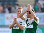 Luboš Loučka (vpravo) a Tomáš Jun z Jablonce se radují z jabloneckého vítězství... Luboš Loučka (vpravo) a Tomáš Jun z Jablonce se radují z jabloneckého vítězství...