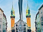 Radniční věž se tyčí do výše 80 metrů nad městem. Radniční věž se tyčí do výše 80 metrů nad městem.