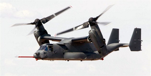 Letící V-22 Osprey. Letící V-22 Osprey.