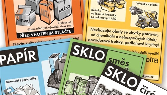 Třídění odpadů usnadňují také samolepky na barevných kontejnerech Třídění odpadů usnadňují také samolepky na barevných kontejnerech